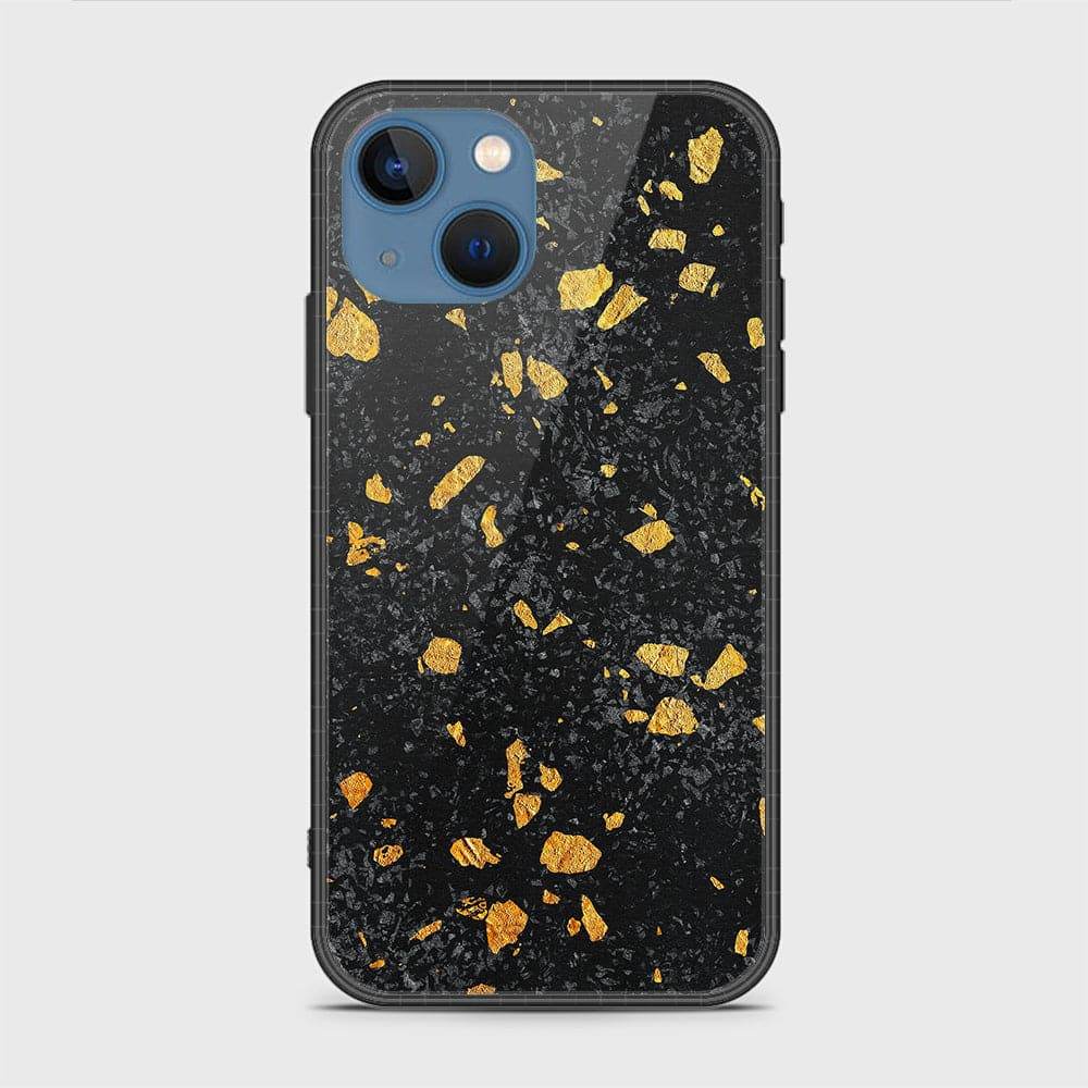 iPhone 13 Cover - Black Marble Series - HQ Ultra Shine Premium Infinity Glass Soft Silicon Borders Case Rounded Corner Style Design3