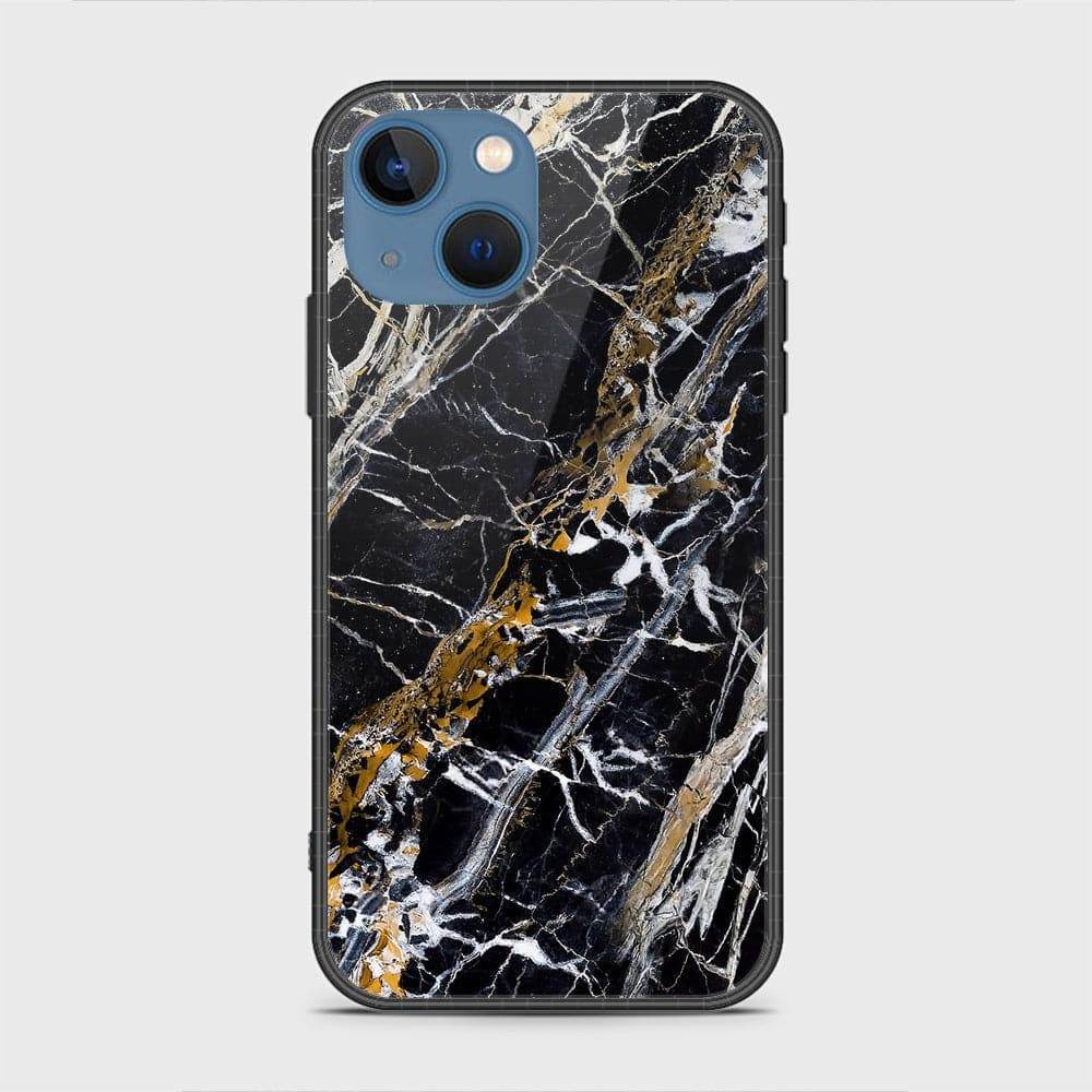 iPhone 13 Cover - Black Marble Series - HQ Ultra Shine Premium Infinity Glass Soft Silicon Borders Case Rounded Corner Style Design4