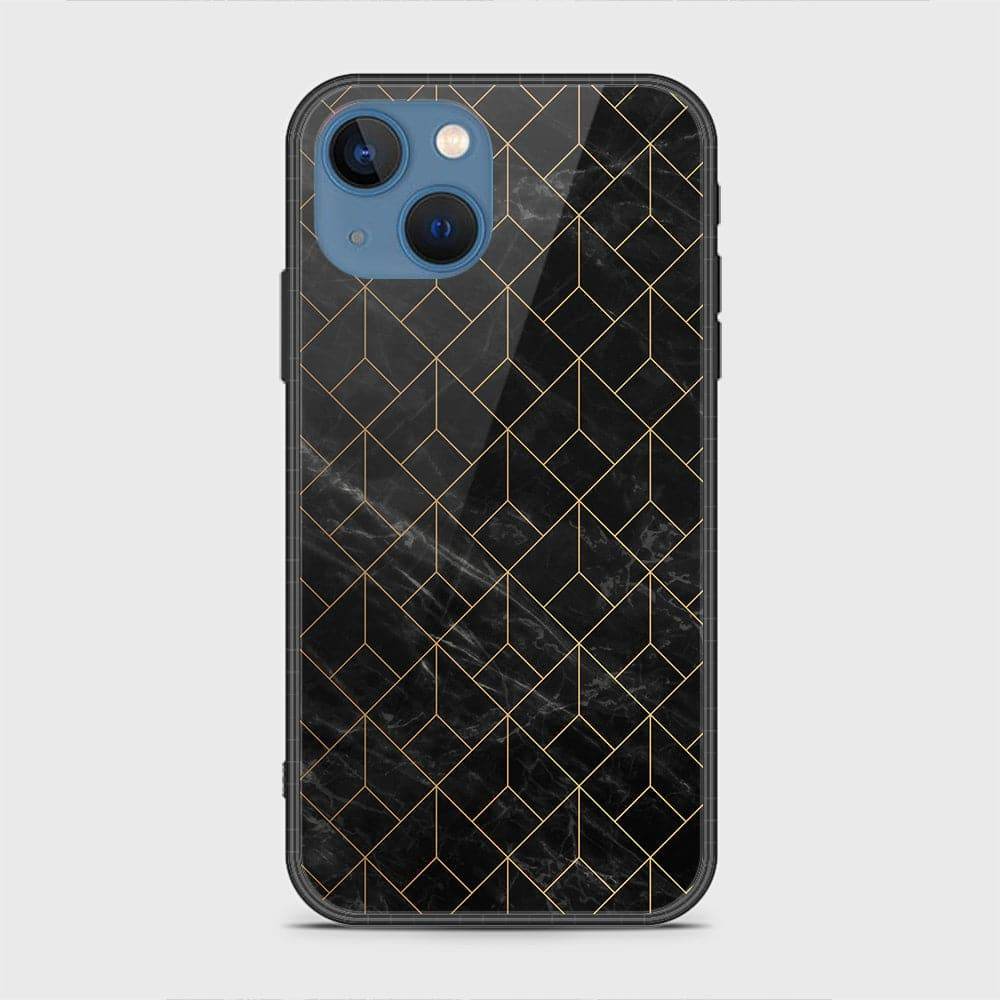 iPhone 13 Cover - Black Marble Series - HQ Ultra Shine Premium Infinity Glass Soft Silicon Borders Case Rounded Corner Style Design5