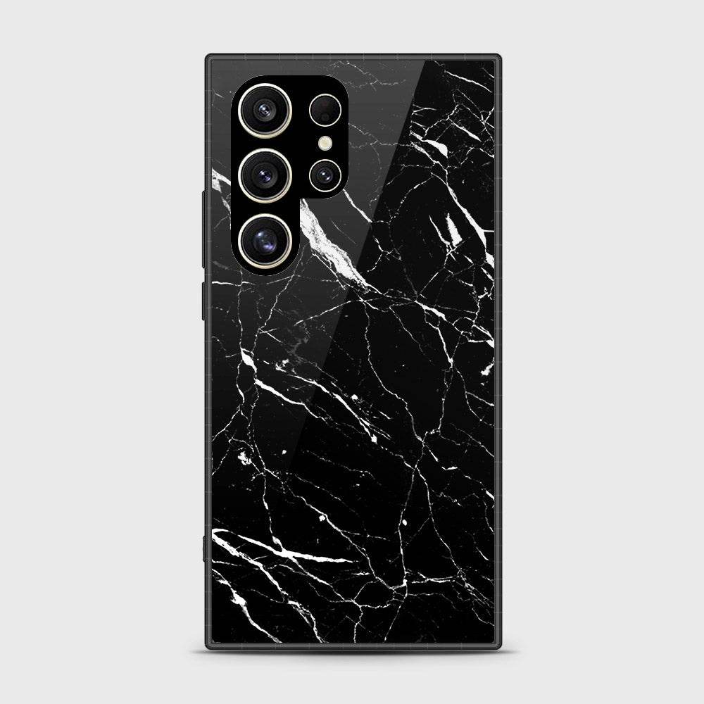 Samsung Galaxy S24 Ultra Cover- Black Marble Series - HQ Ultra Shine Premium Infinity Glass Soft Silicon Borders Case (Fast Delivery) Design2