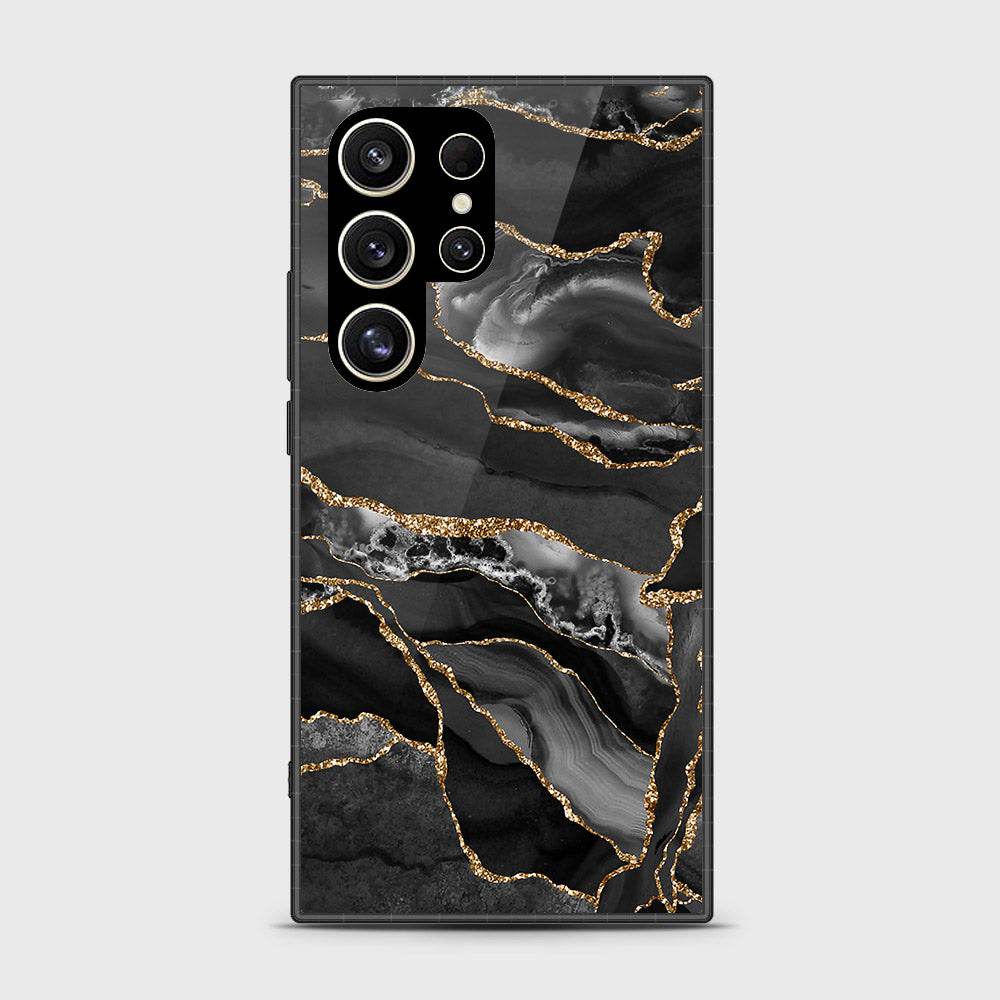 Samsung Galaxy S24 Ultra Cover- Black Marble Series - HQ Ultra Shine Premium Infinity Glass Soft Silicon Borders Case (Fast Delivery) Design6