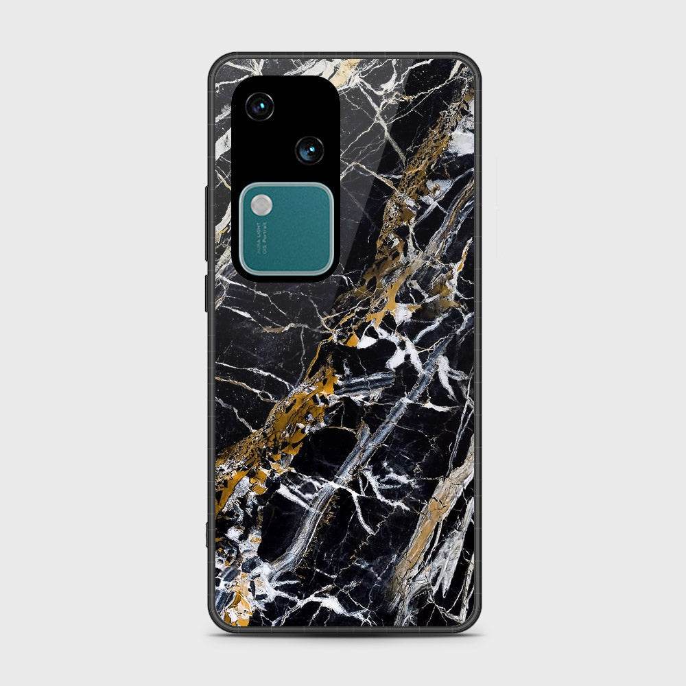 Vivo V30 Cover- Black Marble Series - HQ Premium Shine Durable Shatterproof Case - Futurestore.pk