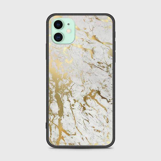 iPhone 11 Cover - White Marble Series - HQ Ultra Shine Premium Infinity Glass Soft Silicon Borders Case Design3