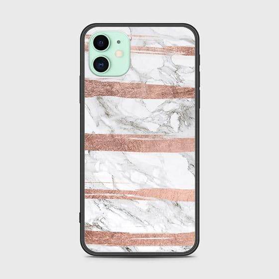 iPhone 11 Cover - White Marble Series - HQ Ultra Shine Premium Infinity Glass Soft Silicon Borders Case Design6