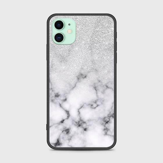 iPhone 11 Cover - White Marble Series - HQ Ultra Shine Premium Infinity Glass Soft Silicon Borders Case Design7