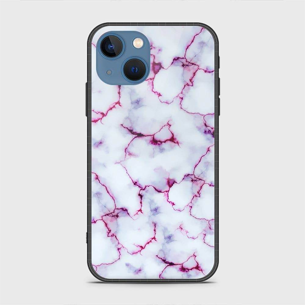 iPhone 13 Cover - White Marble Series - HQ Ultra Shine Premium Infinity Glass Soft Silicon Borders Case Rounded Corner Style Design4