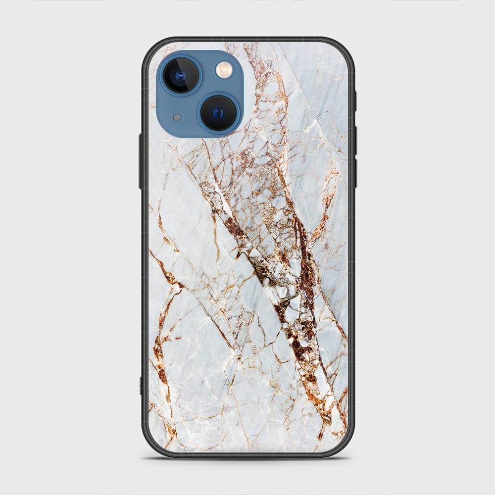 iPhone 13 Cover - White Marble Series - HQ Ultra Shine Premium Infinity Glass Soft Silicon Borders Case Rounded Corner Style Design5