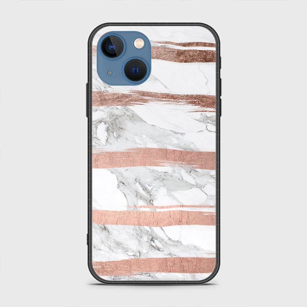 iPhone 13 Cover - White Marble Series - HQ Ultra Shine Premium Infinity Glass Soft Silicon Borders Case Rounded Corner Style Design6
