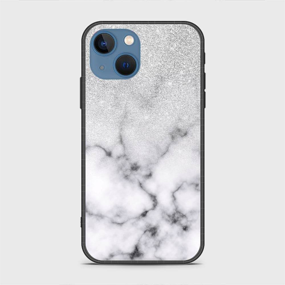 iPhone 13 Cover - White Marble Series - HQ Ultra Shine Premium Infinity Glass Soft Silicon Borders Case Rounded Corner Style Design7