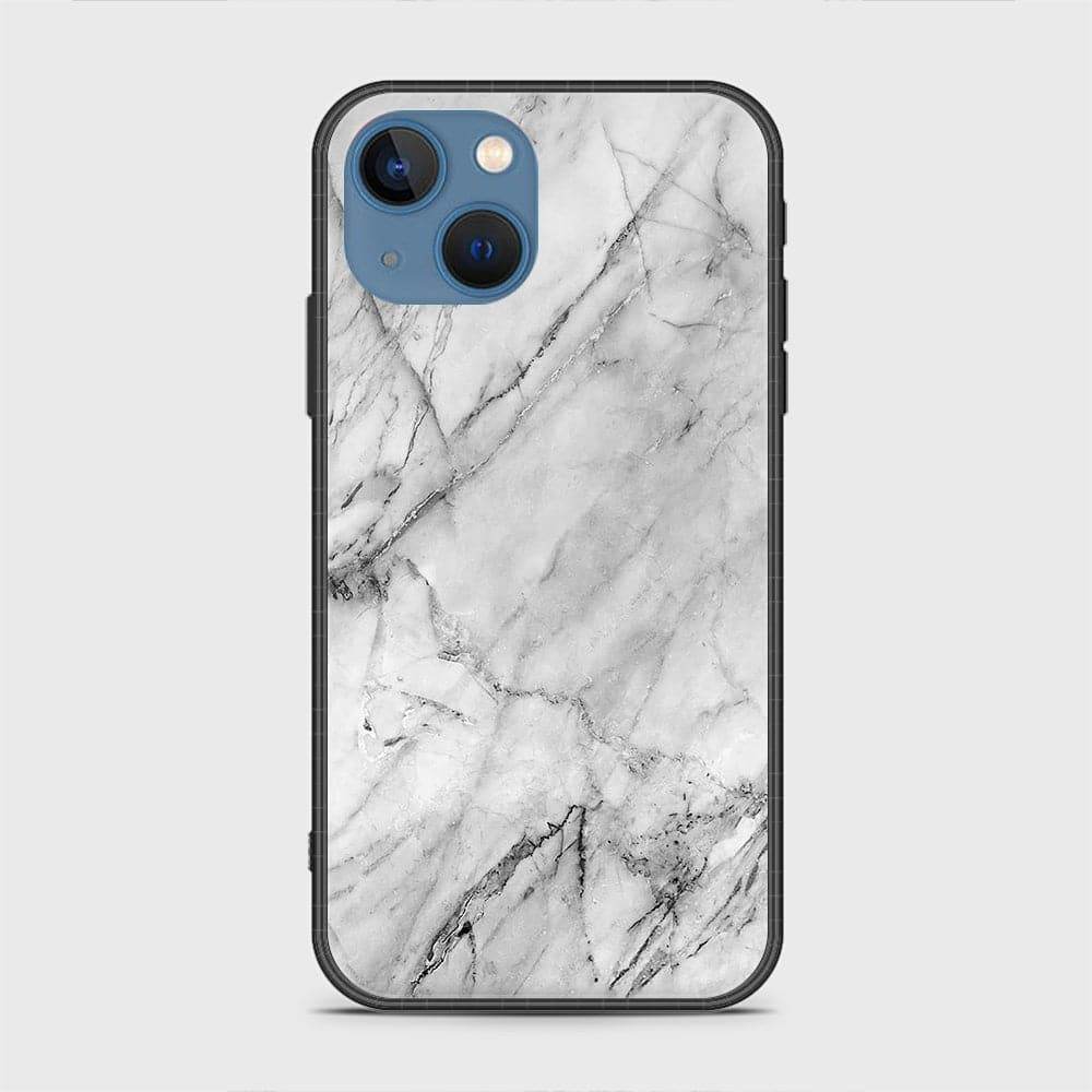 iPhone 13 Cover - White Marble Series - HQ Ultra Shine Premium Infinity Glass Soft Silicon Borders Case Rounded Corner Style Design8