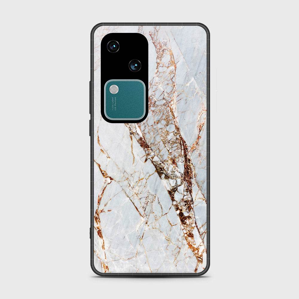 Vivo V30 Cover- White Marble Series - HQ Premium Shine Durable Shatterproof Case - Futurestore.pk