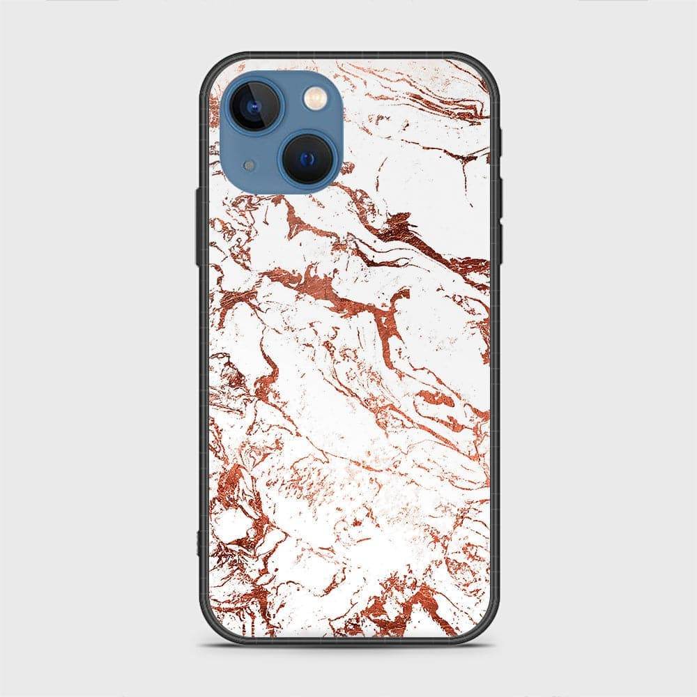 iPhone 13 Cover - White Marble Series 2 - HQ Ultra Shine Premium Infinity Glass Soft Silicon Borders Case Rounded Corner Style Design4