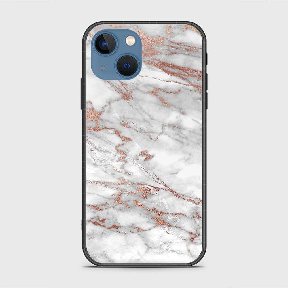 iPhone 13 Cover - White Marble Series 2 - HQ Ultra Shine Premium Infinity Glass Soft Silicon Borders Case Rounded Corner Style Design7