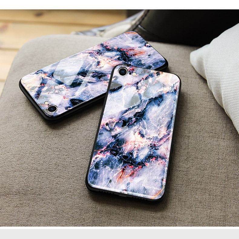 iPhone 13 Cover - Colorful Marble Series - HQ Ultra Shine Premium Infinity Glass Soft Silicon Borders Case