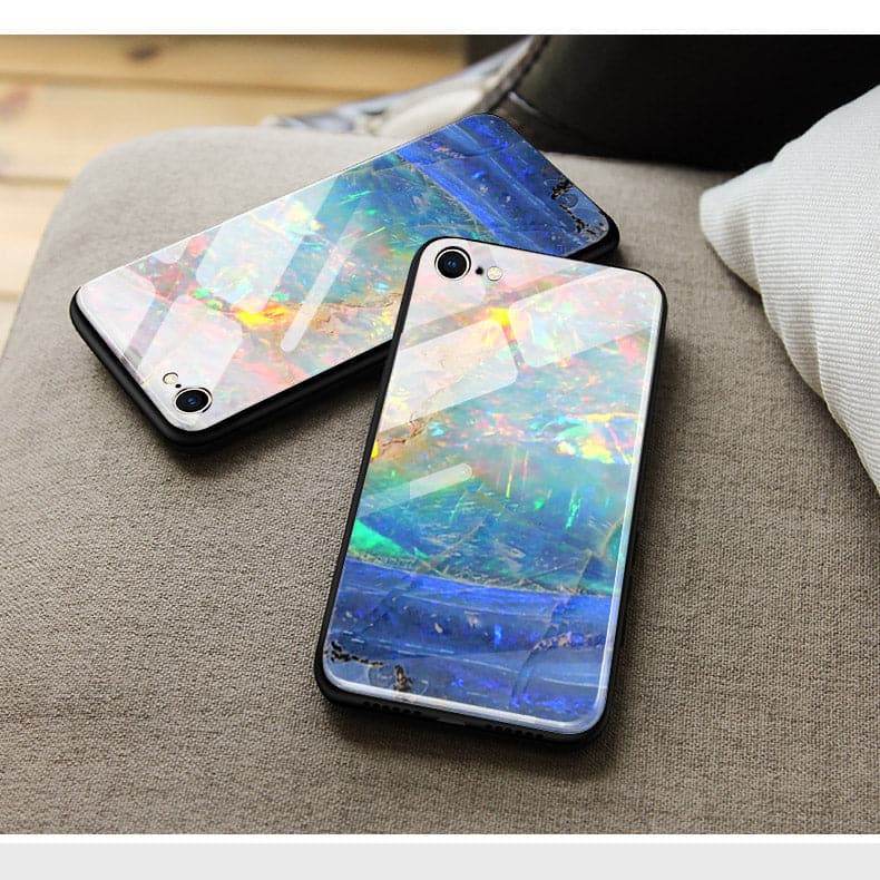 iPhone 13 Cover - Colorful Marble Series - HQ Ultra Shine Premium Infinity Glass Soft Silicon Borders Case