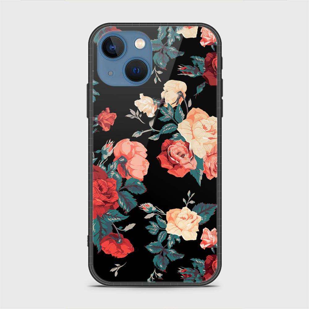 iPhone 13 Cover - Floral Series 2 - HQ Ultra Shine Premium Infinity Glass Soft Silicon Borders Case - Futurestore.pk