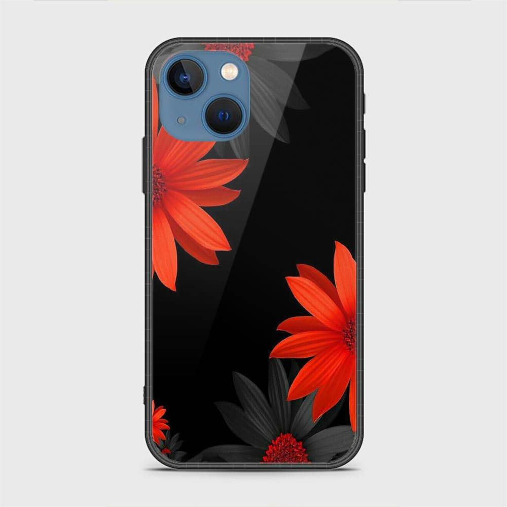 iPhone 13 Cover - Floral Series 2 - HQ Ultra Shine Premium Infinity Glass Soft Silicon Borders Case - Futurestore.pk