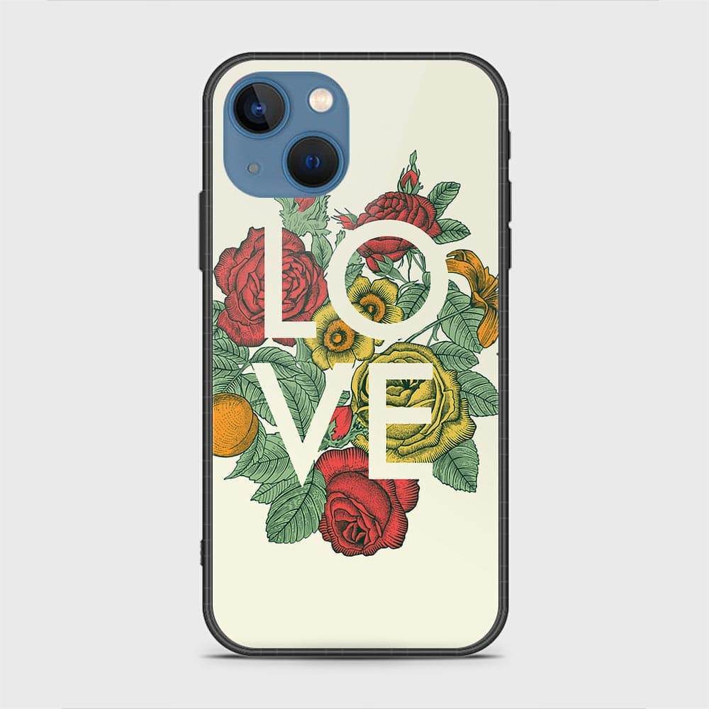 iPhone 13 Cover - Floral Series 2 - HQ Ultra Shine Premium Infinity Glass Soft Silicon Borders Case - Futurestore.pk