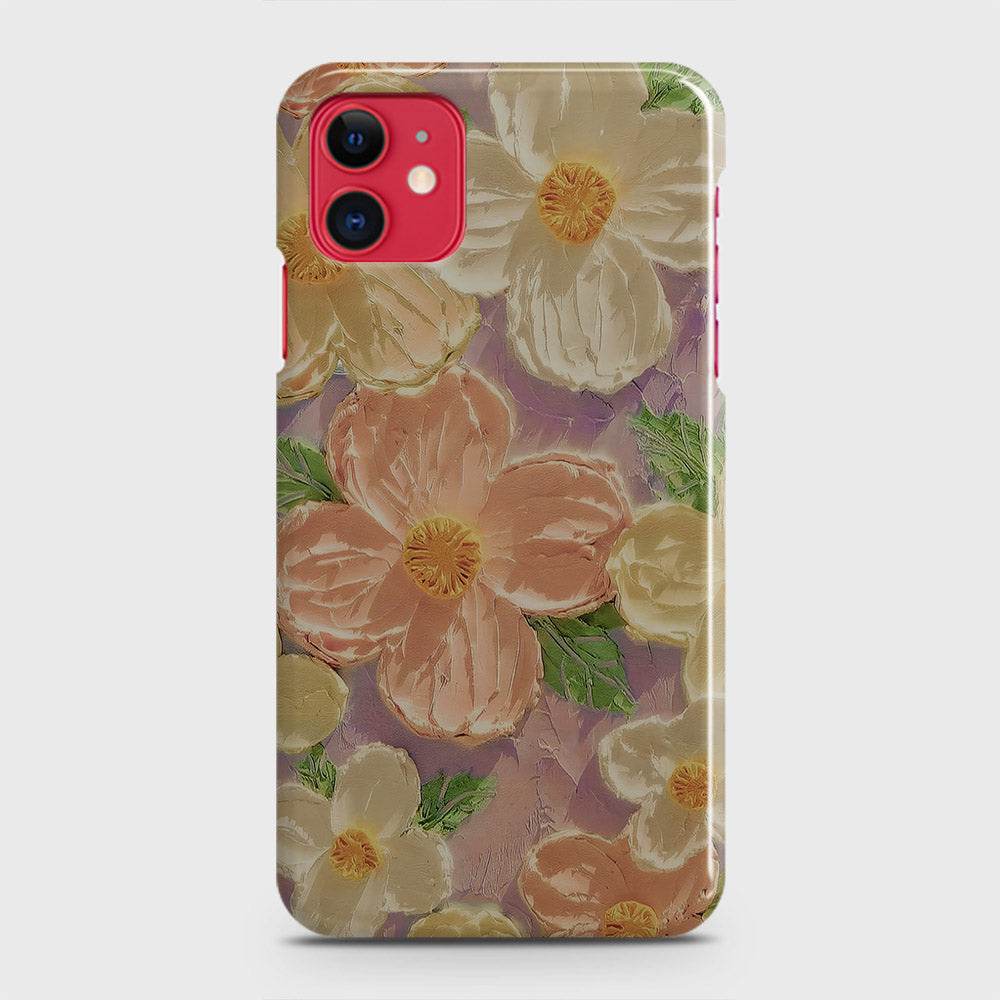 iPhone 11 Cover - Floral Series - Design 11 - White & Green - Matte Finish - Snap On Hard Case with LifeTime Colors Guarantee - Futurestore.pk