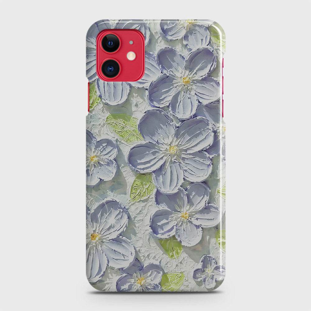 iPhone 11 Cover - Floral Series - Design 12 - Purple & Green - Matte Finish - Snap On Hard Case with LifeTime Colors Guarantee - Futurestore.pk