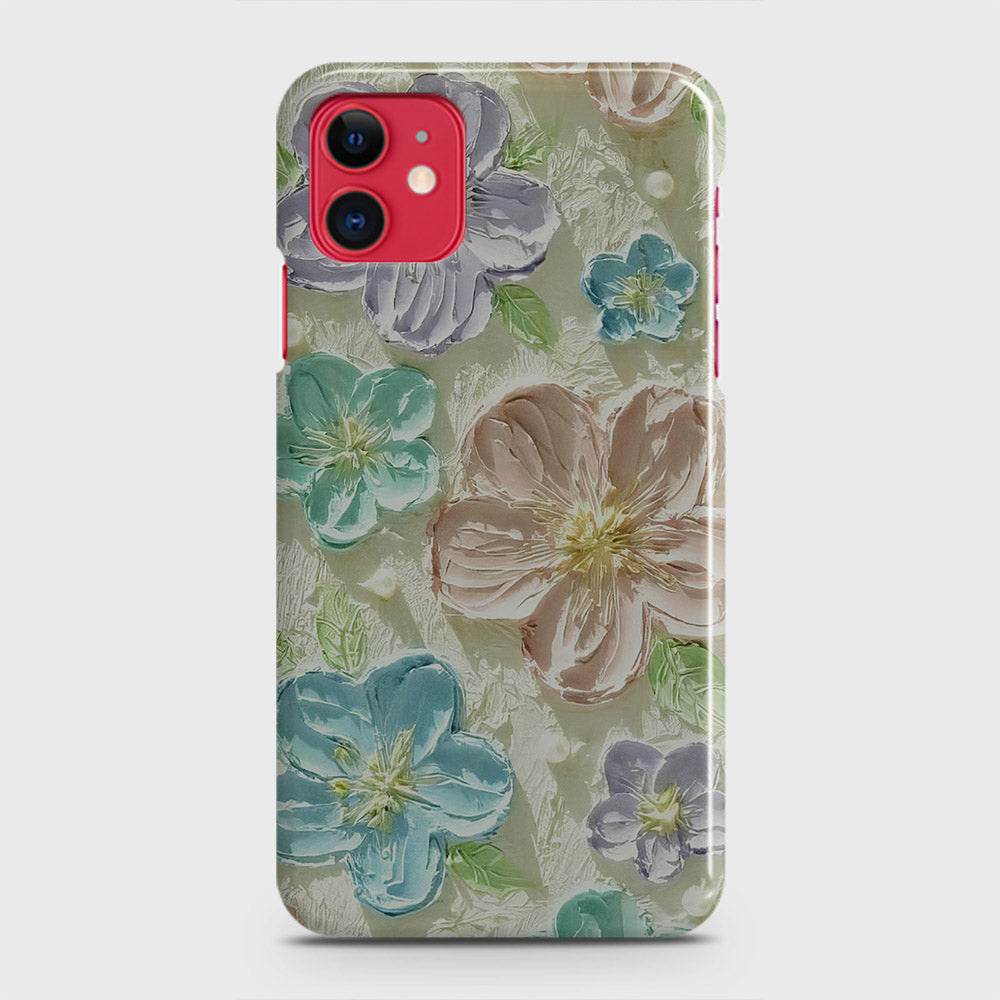 iPhone 11 Cover - Floral Series - Design 14 - Blue & Purple - Matte Finish - Snap On Hard Case with LifeTime Colors Guarantee - Futurestore.pk