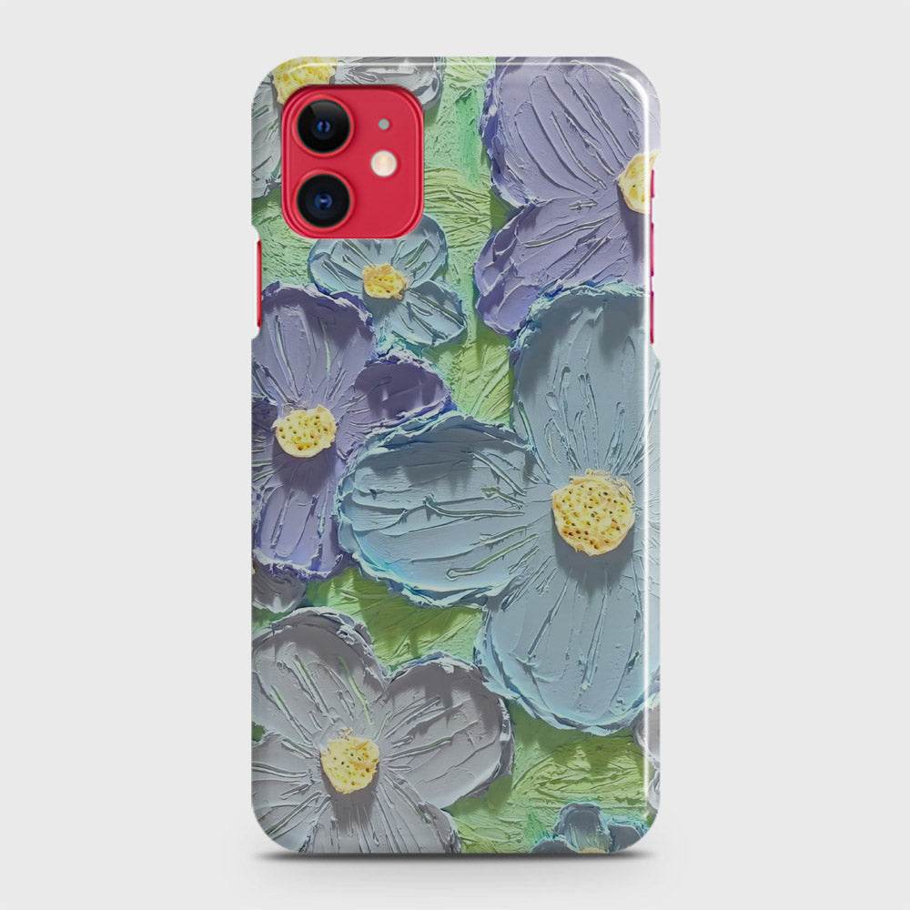 iPhone 11 Cover - Floral Series - Design 1 - Purple & Aqua - Matte Finish - Snap On Hard Case with LifeTime Colors Guarantee - Futurestore.pk
