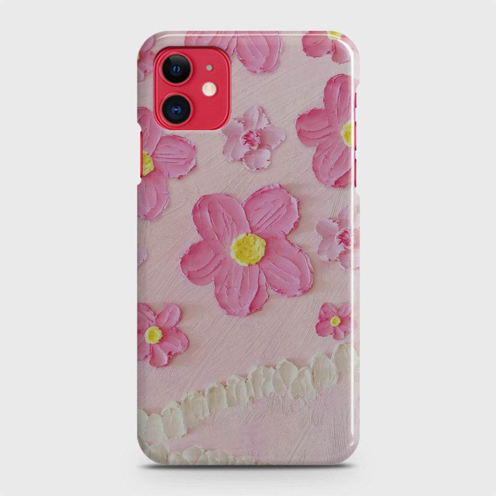iPhone 11 Cover - Floral Series - Design 2 - Pink - Matte Finish - Snap On Hard Case with LifeTime Colors Guarantee - Futurestore.pk