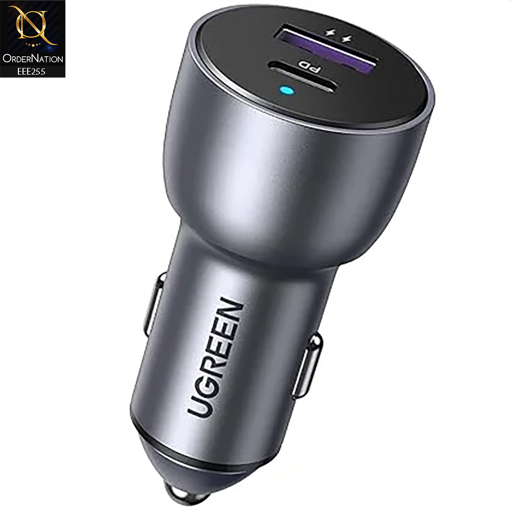 UGREEN (CD213) 30W Type-A and Type-C Car Charger – Gray