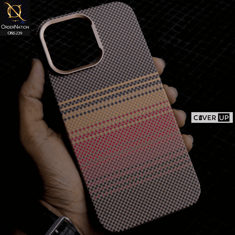 iPhone 16 Pro Max Cover - Design7 - Universe Luxo Carbon Fiber Texture Ultra Thin Shell Case With Metal Camera Ring Borders - Futurestore.pk