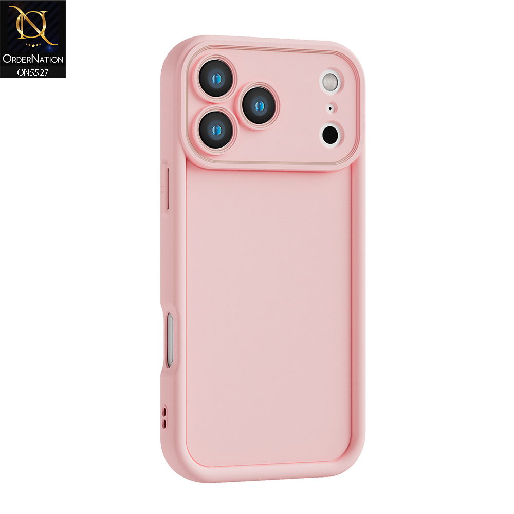 iPhone 17 Pro Max Cover - Light Pink - Soft Silicone Case With Round Bumper Matte TPU Shockproof Cover