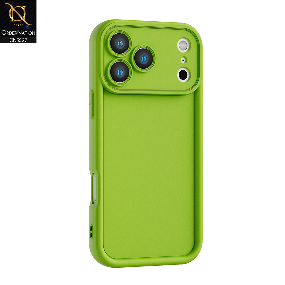 iPhone 17 Pro Max Cover - Light Green - Soft Silicone Case With Round Bumper Matte TPU Shockproof Cover