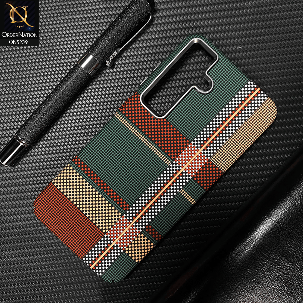 Samsung Galaxy S25 Ultra Cover - Design5 - Universe Luxo Carbon Fiber Texture Ultra Thin Shell Case With Metal Camera Ring Borders