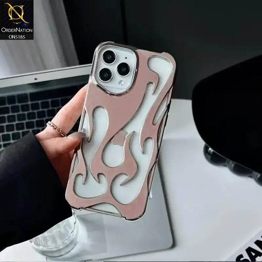 iPhone 13 Cover - Rose Gold - New Shiny Electroplating Flame Series Soft Case - Futurestore.pk