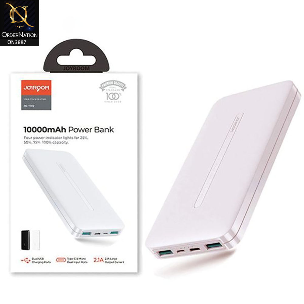 White - JOYROOM JR-T012 POWER BANK 10000mAh