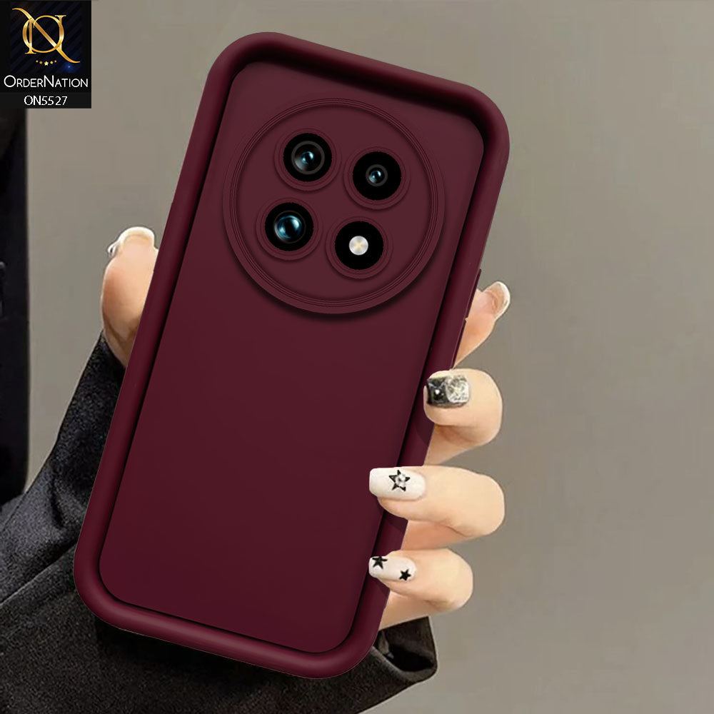 Realme 13 Pro Cover - Maroon - Soft Silicone Case With Round Bumper Matte TPU Shockproof Cover