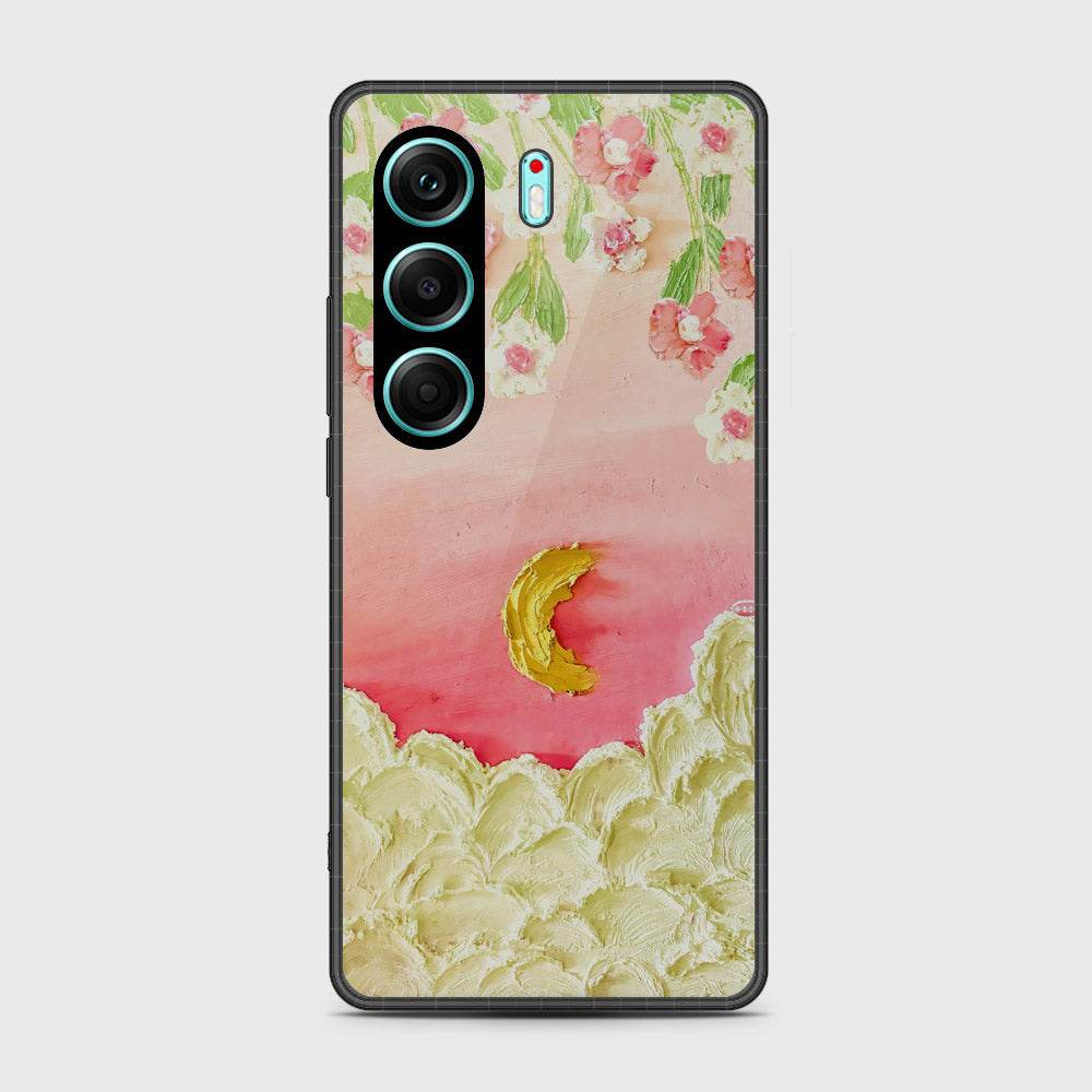 Tecno Camon 40 Cover - Floral Series - Design 7 - Pink & Yellow - HQ Premium Shine Durable Shatterproof Case