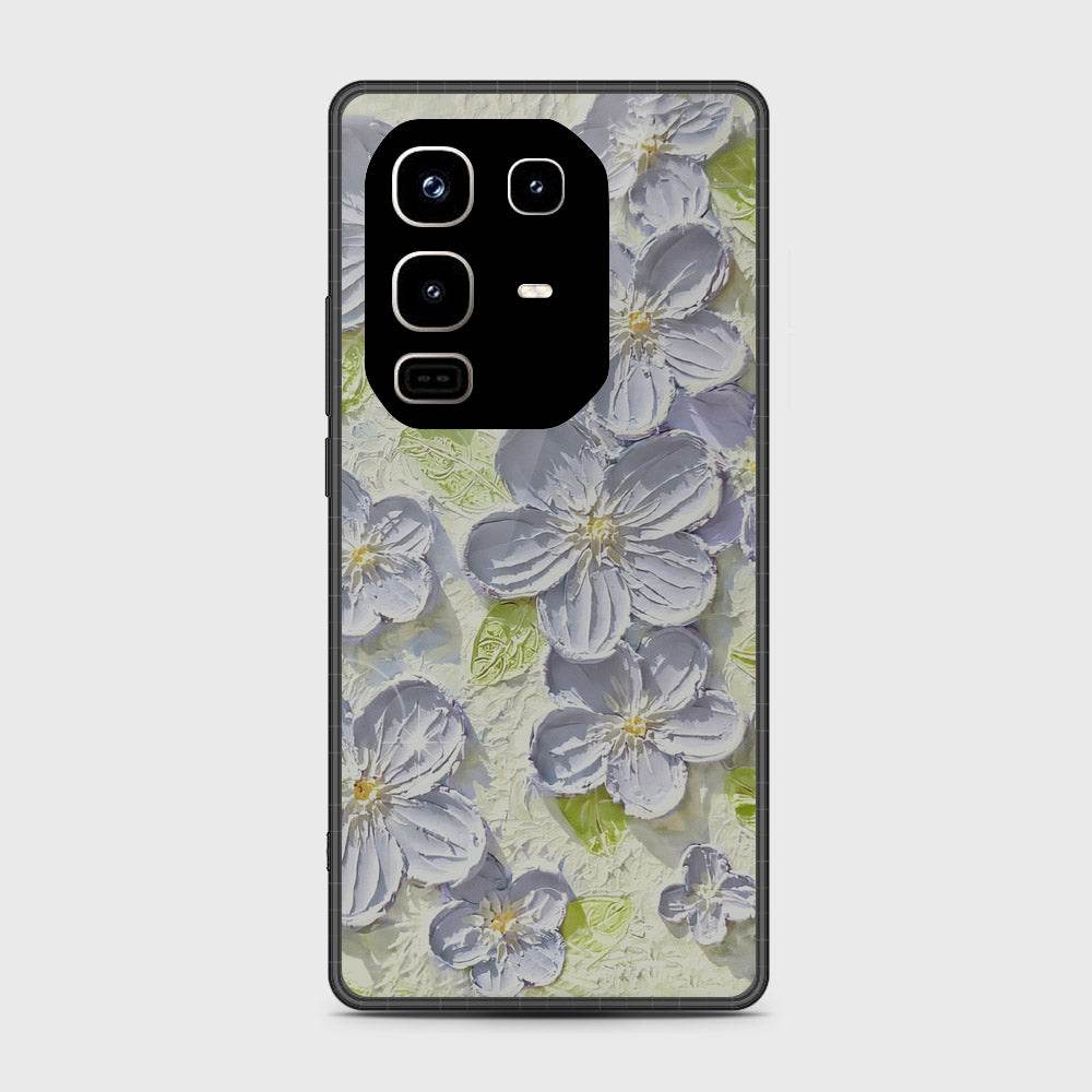 Infinix Note 50 Pro 4G Cover - Floral Series - Design 12 - Grey & Green - HQ Premium Shine Durable Shatterproof Case - Futurestore.pk