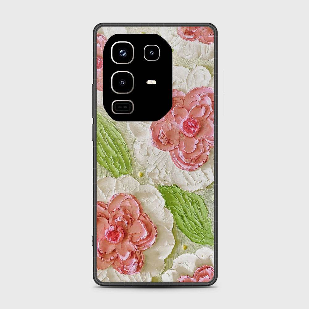 Infinix Note 50 Pro 4G Cover - Floral Series - Design 13 - Offwhite & Green - HQ Premium Shine Durable Shatterproof Case - Futurestore.pk
