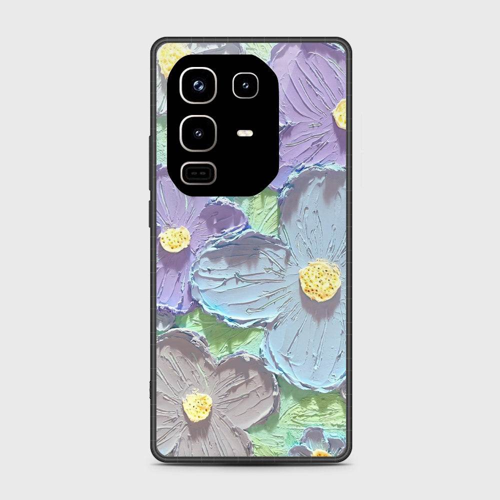 Infinix Note 50 Pro 4G Cover - Floral Series - Design 1 - Purple & Aqua - HQ Premium Shine Durable Shatterproof Case - Futurestore.pk