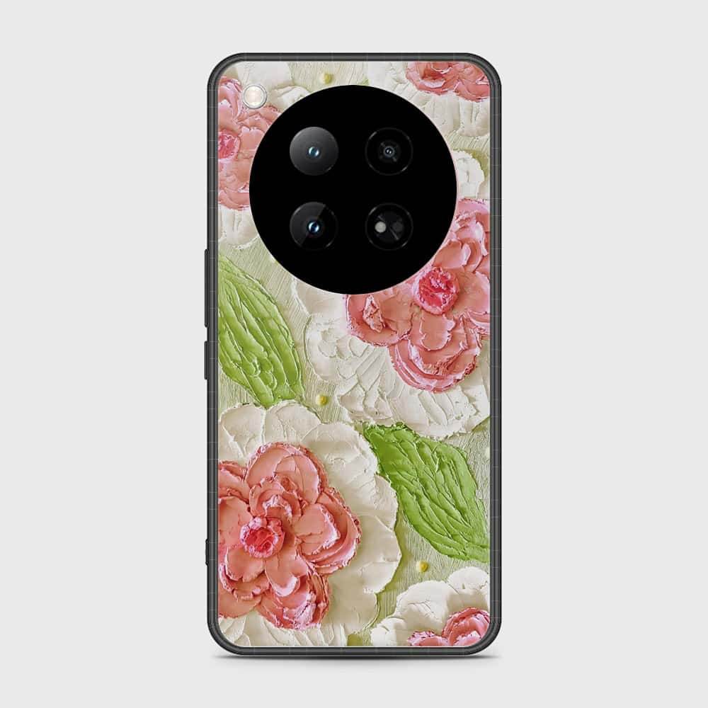 Infinix Zero 40 4G Cover - Floral Series - Design 13 - Offwhite & Green - HQ Premium Shine Durable Shatterproof Case - Futurestore.pk