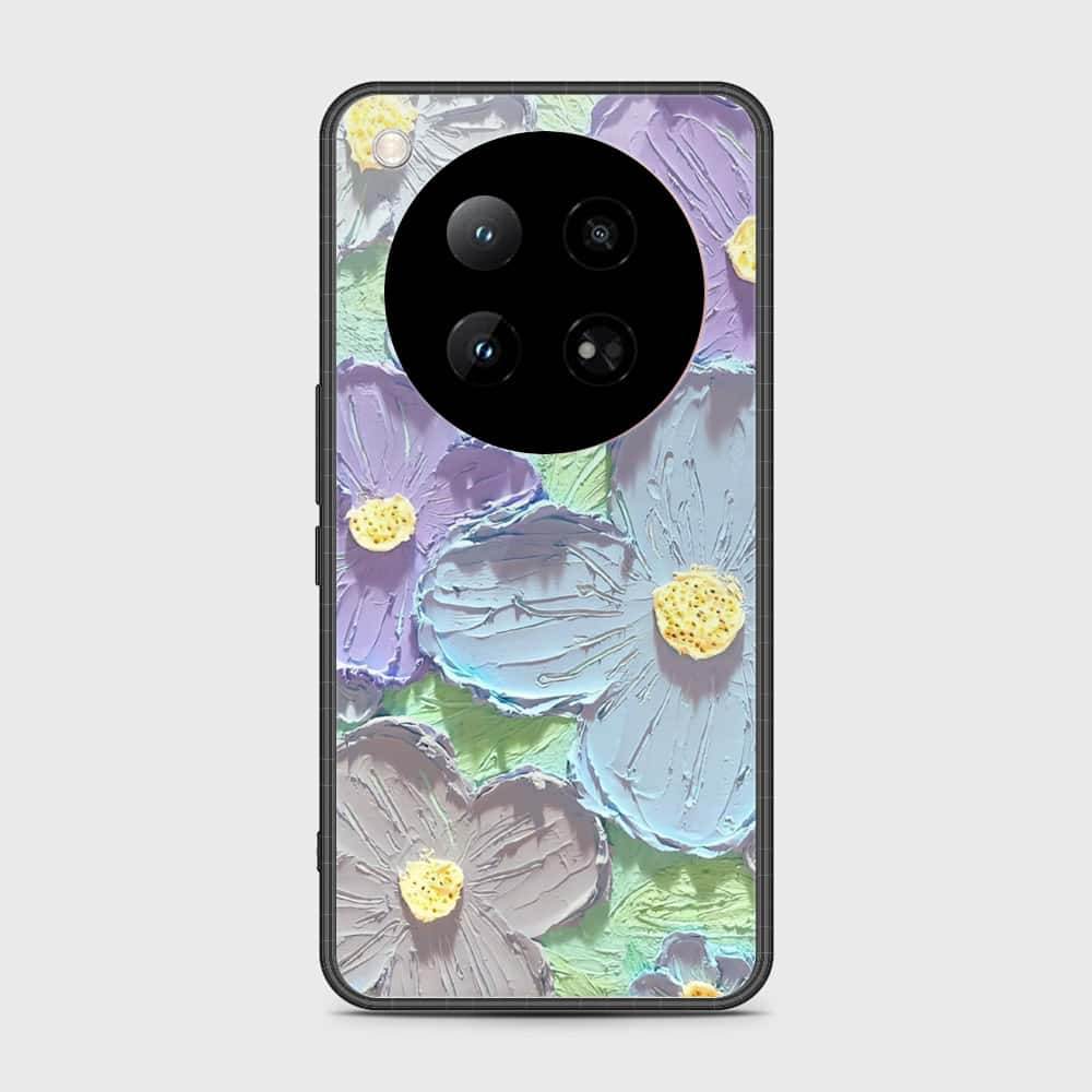 Infinix Zero 40 4G Cover - Floral Series - Design 1 - Purple & Aqua - HQ Premium Shine Durable Shatterproof Case - Futurestore.pk