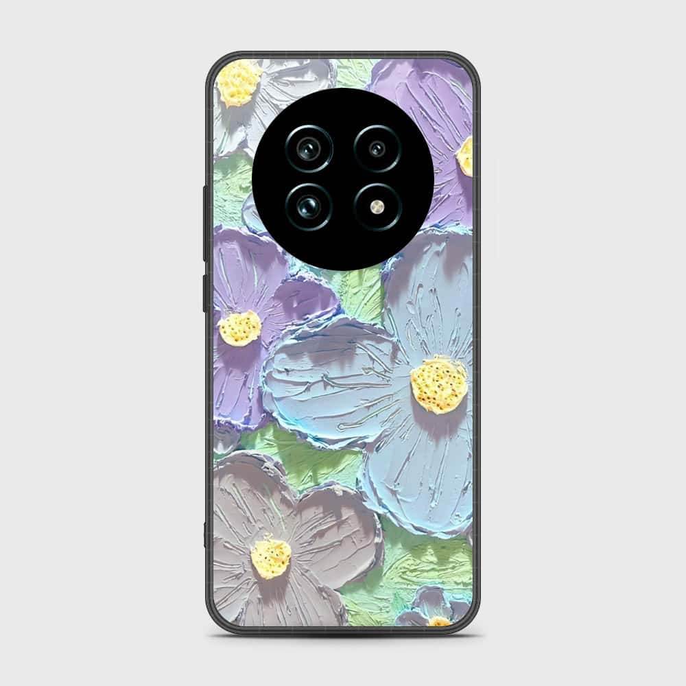 Realme 13 Plus 5G Cover - Floral Series - Design 1 - Purple & Aqua - HQ Premium Shine Durable Shatterproof Case - Futurestore.pk