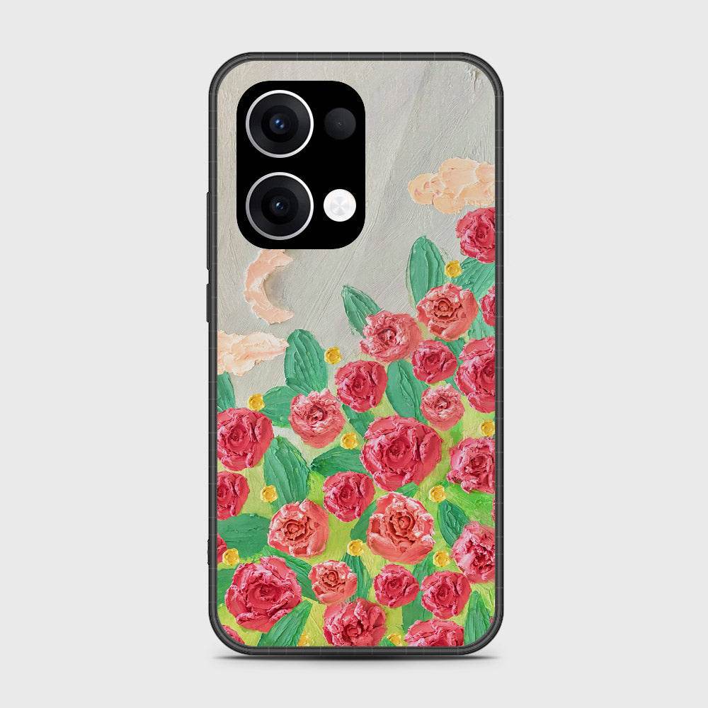 Oppo Reno 13 Cover - Floral Series - Design 10 - Red & Green - HQ Premium Shine Durable Shatterproof Case - Futurestore.pk