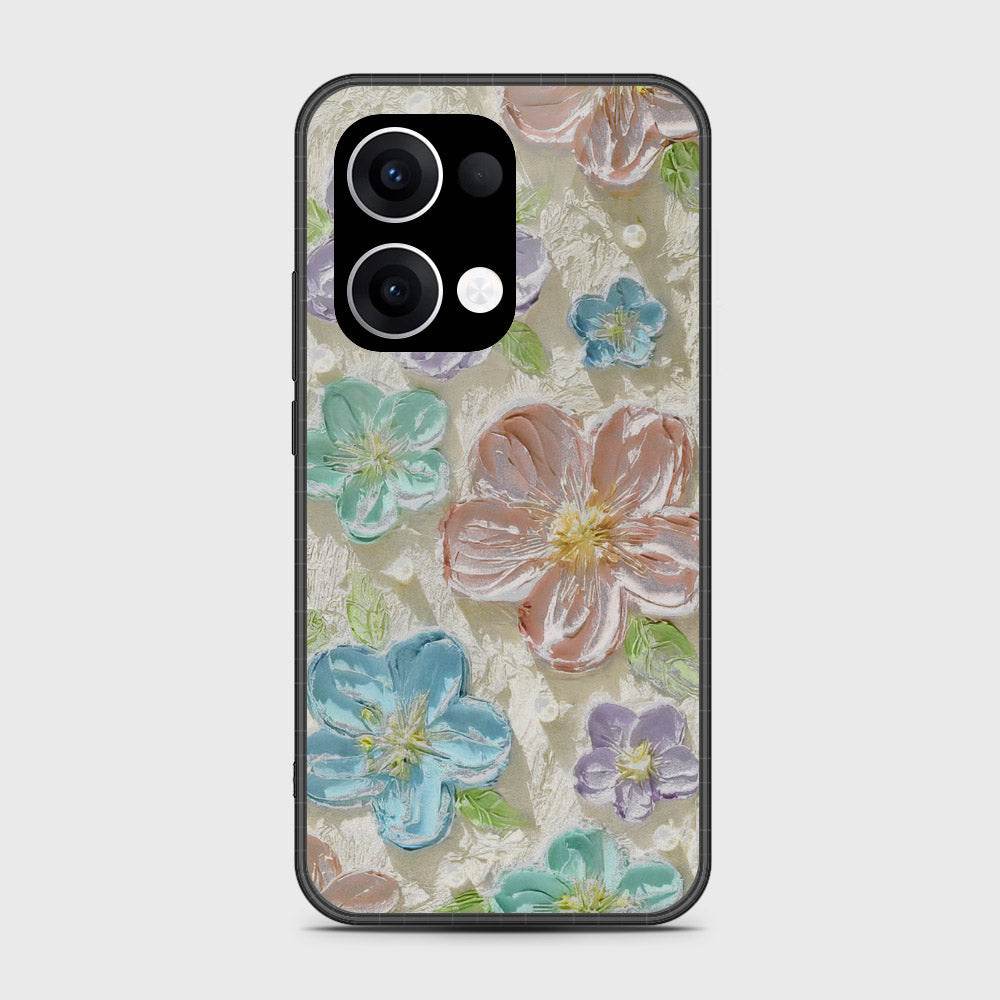 Oppo Reno 13 Cover - Floral Series - Design 14 - Blue & Purple - HQ Premium Shine Durable Shatterproof Case - Futurestore.pk