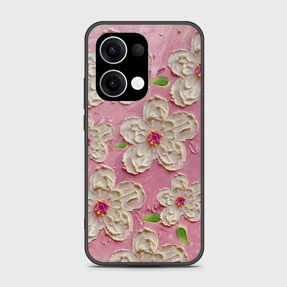 Oppo Reno 13 Cover - Floral Series - Design 5 - Pink & White - HQ Premium Shine Durable Shatterproof Case - Futurestore.pk