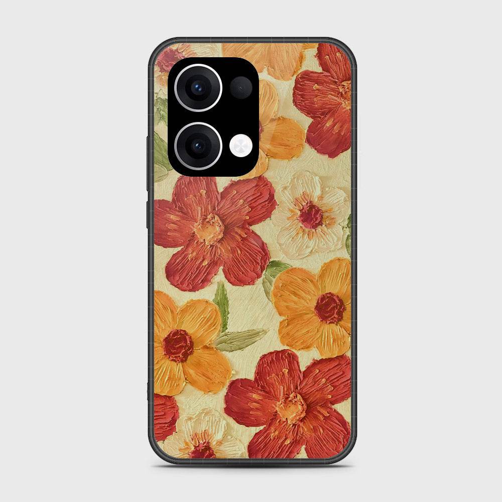 Oppo Reno 13 Cover - Floral Series - Design 6 - Red & Orange - HQ Premium Shine Durable Shatterproof Case - Futurestore.pk