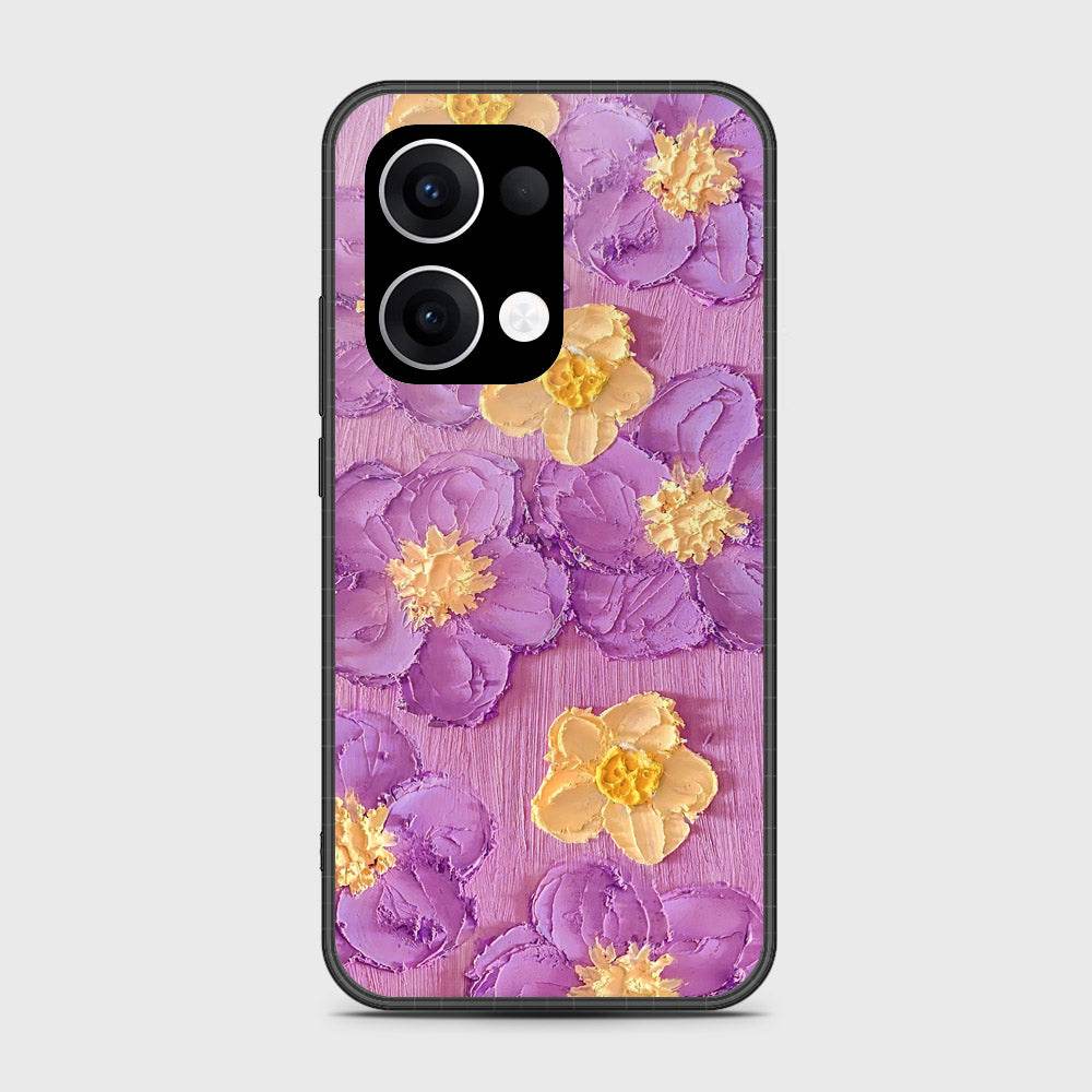 Oppo Reno 13 Cover - Floral Series - Design 8 - Purple & Yellow - HQ Premium Shine Durable Shatterproof Case - Futurestore.pk
