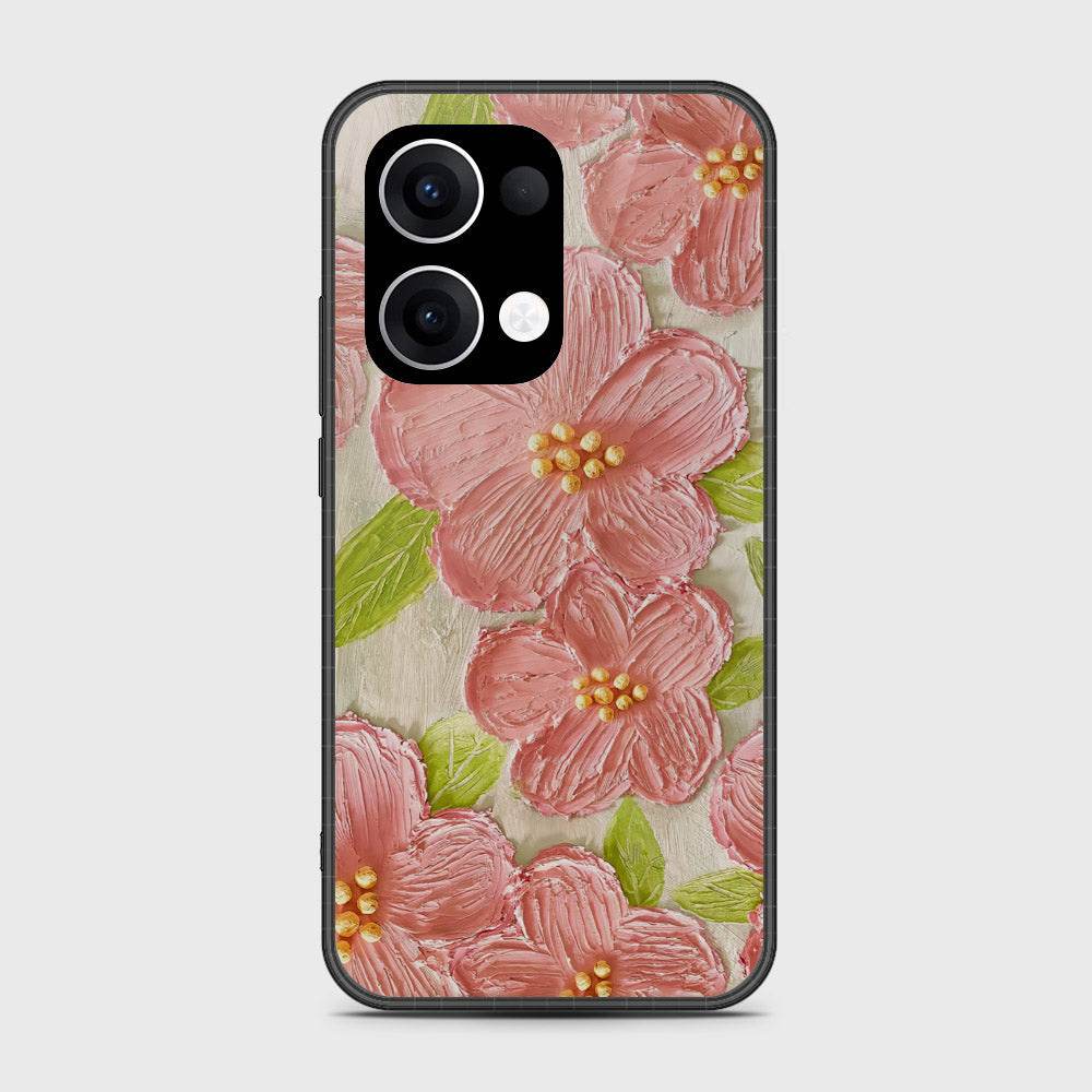 Oppo Reno 13 Cover - Floral Series - Design 9 - Pink & Green - HQ Premium Shine Durable Shatterproof Case - Futurestore.pk