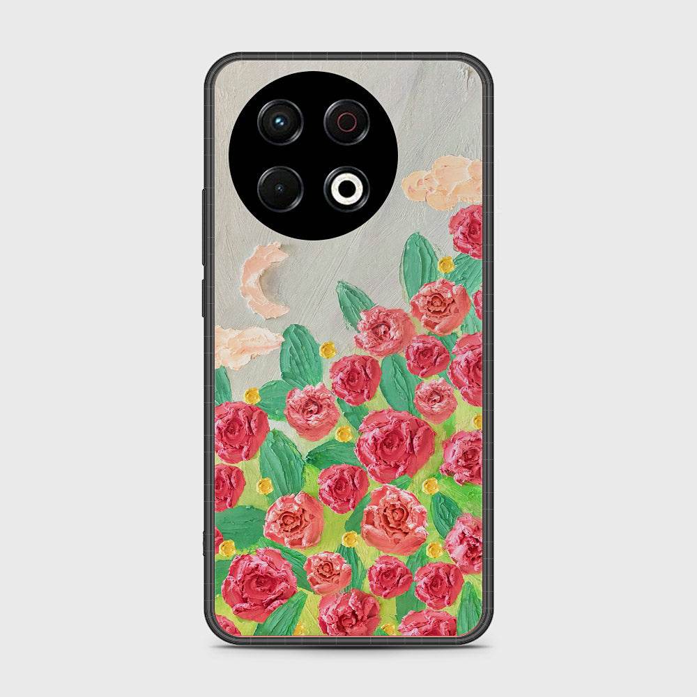 Tecno Spark 30 Pro Cover - Floral Series - Design 10 - Red & Green - HQ Premium Shine Durable Shatterproof Case - Futurestore.pk