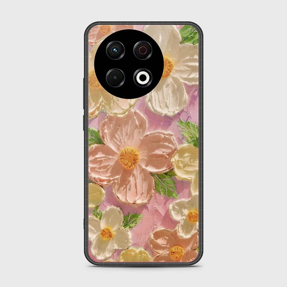 Tecno Spark 30 Pro Cover - Floral Series - Design 11 - White & Green - HQ Premium Shine Durable Shatterproof Case - Futurestore.pk
